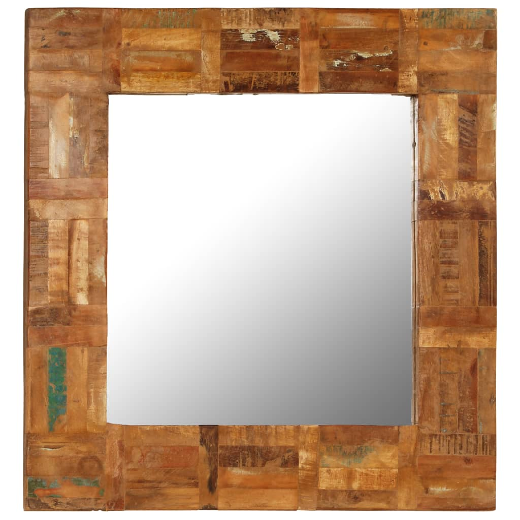 vidaXL Wall Mirror Solid Reclaimed Wood 23.6"x23.6"