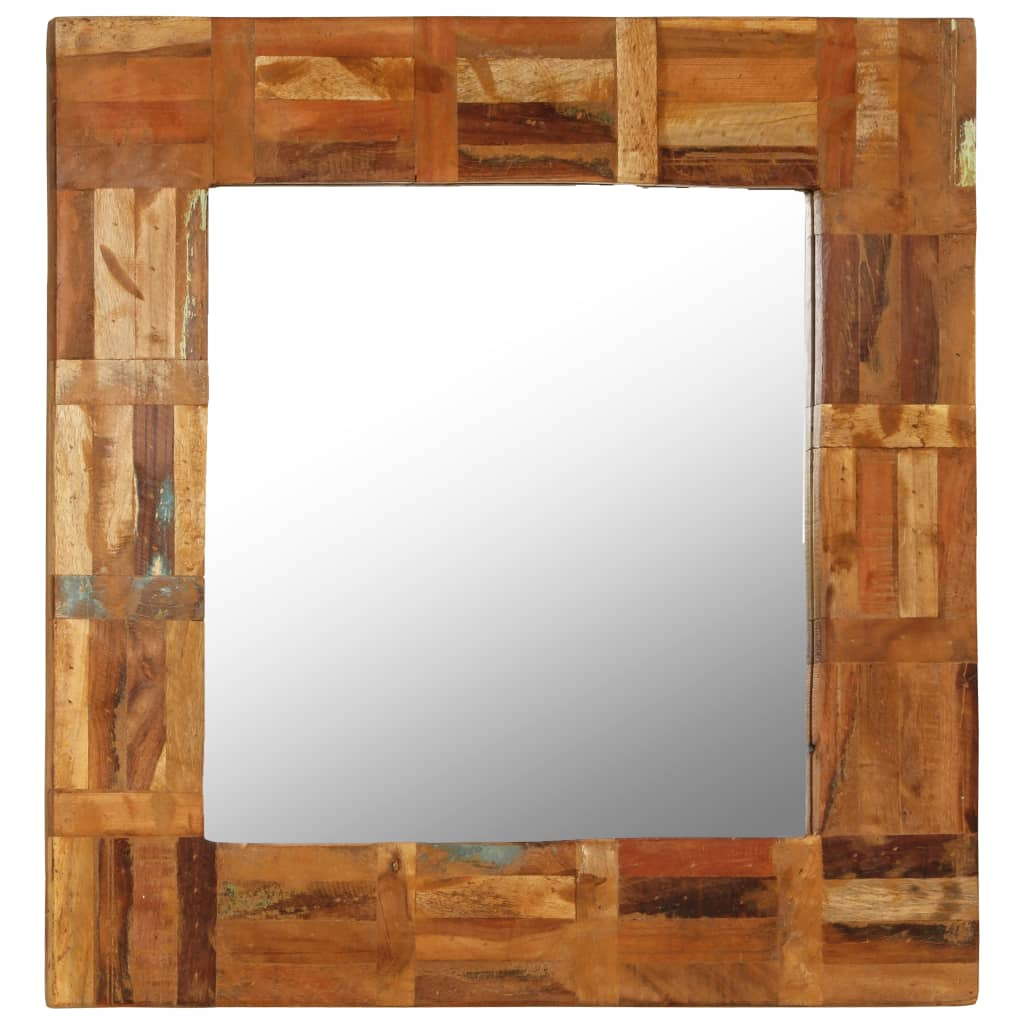 vidaXL Wall Mirror Solid Reclaimed Wood 23.6"x23.6"