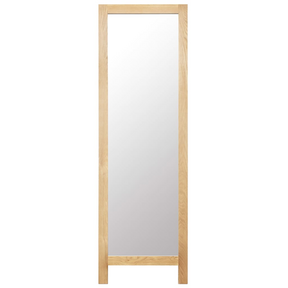 vidaXL Freestanding Mirror 18.8"x18.3"x59" Solid Oak Wood