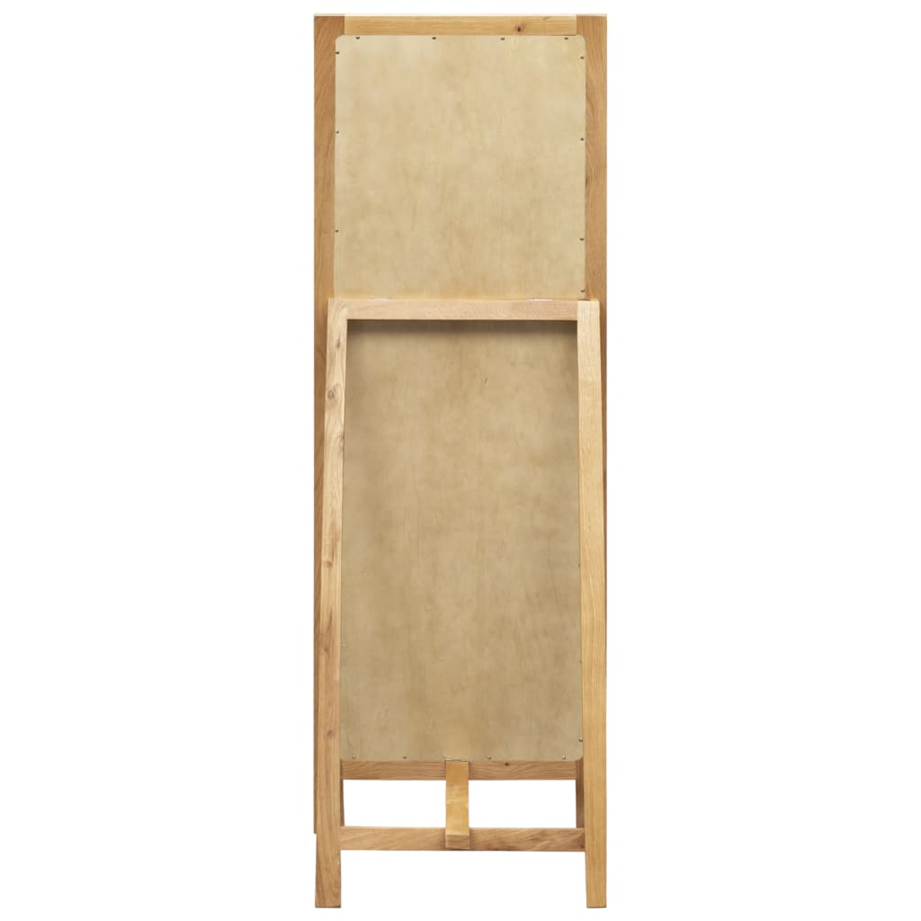 vidaXL Freestanding Mirror 18.8"x18.3"x59" Solid Oak Wood