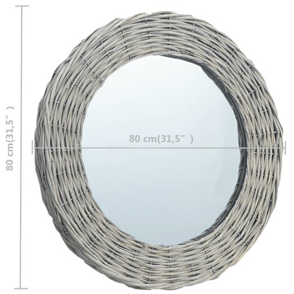 vidaXL Mirror 31.5" Wicker