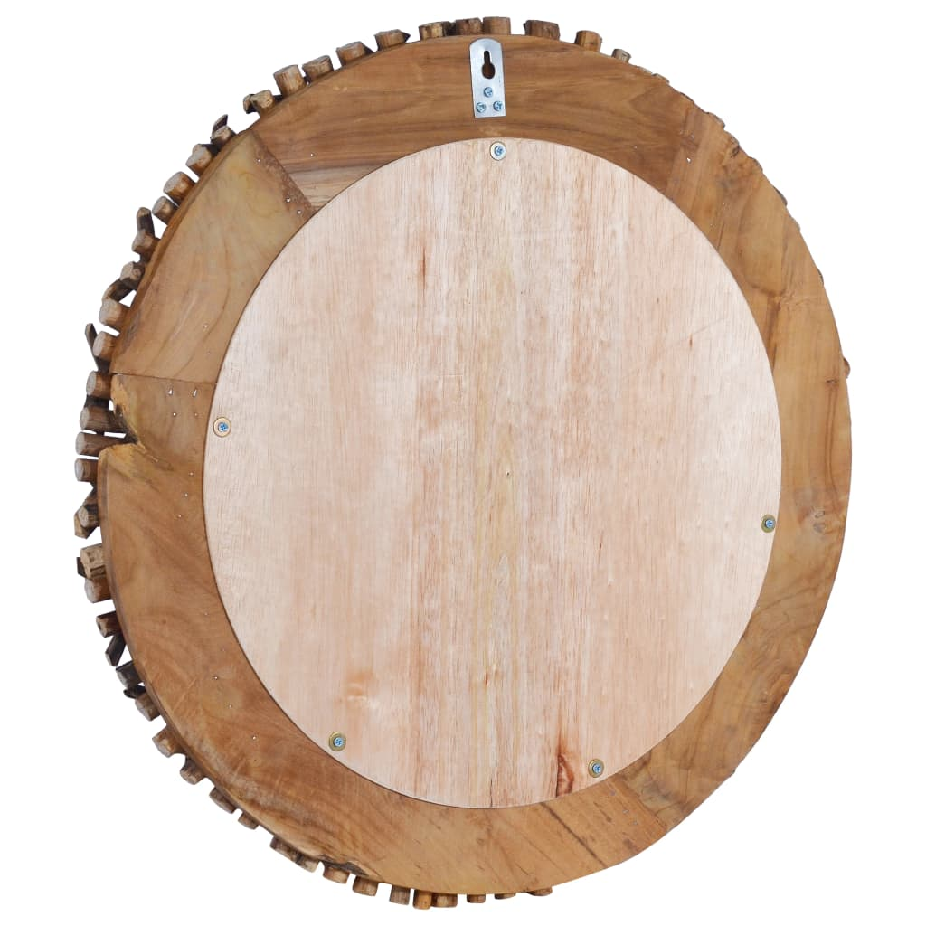 vidaXL Wall Mirror 23.6" Teak Round