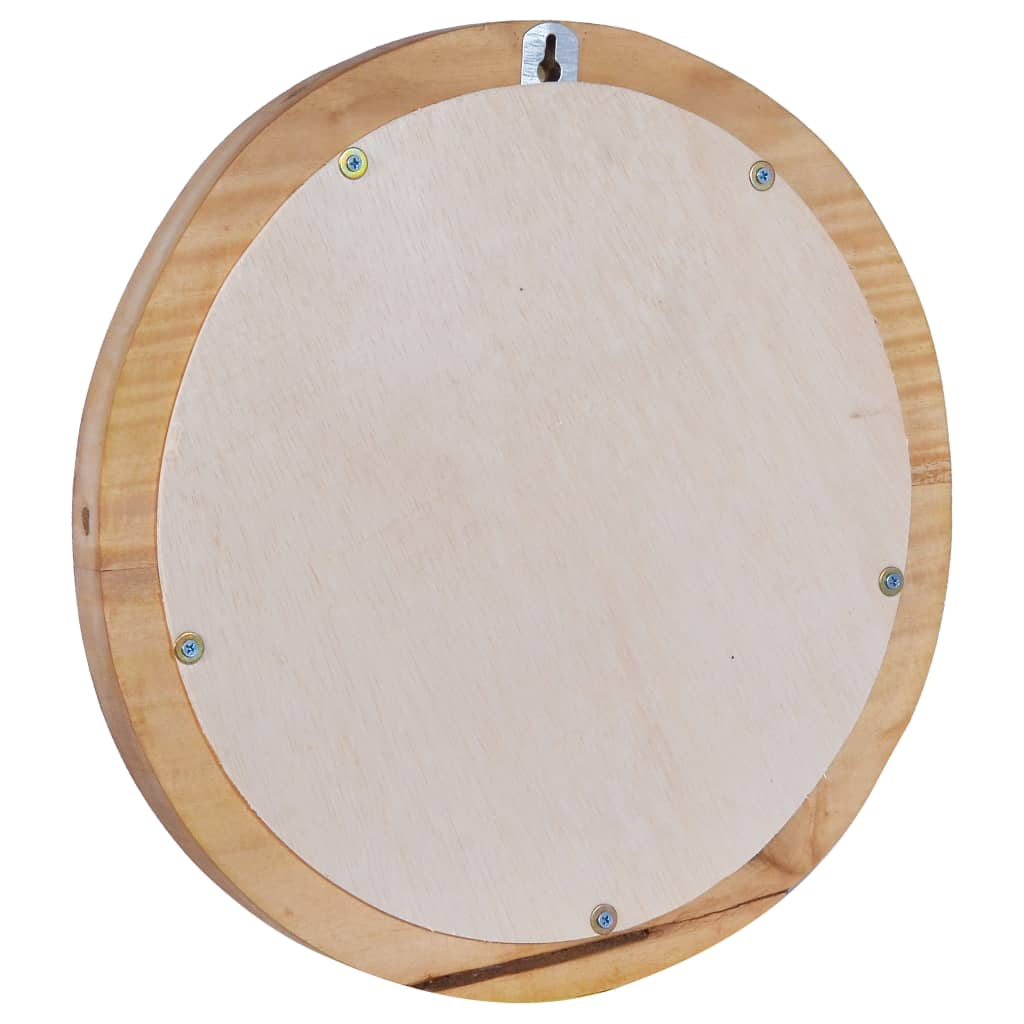 vidaXL Wall Mirror 15.7" Teak Round