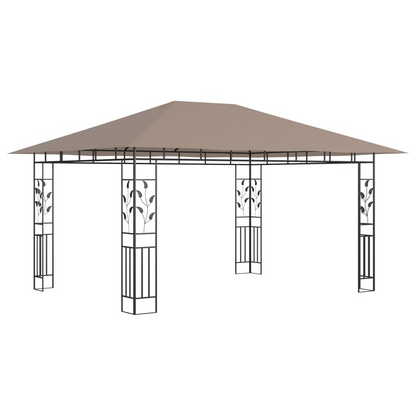 vidaXL Gazebo with Mosquito Net 13.1'x9.8'x9' Taupe 0.6 oz/ft²