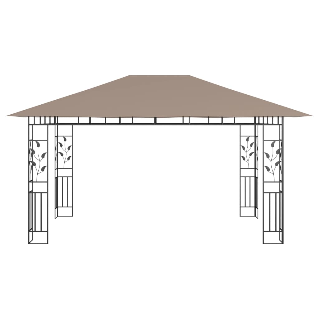 vidaXL Gazebo with Mosquito Net 13.1'x9.8'x9' Taupe 0.6 oz/ft²