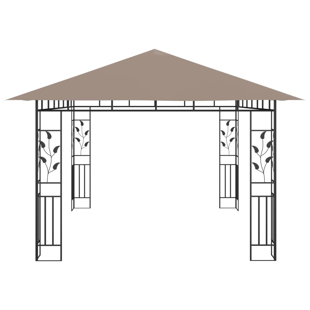 vidaXL Gazebo with Mosquito Net 13.1'x9.8'x9' Taupe 0.6 oz/ft²