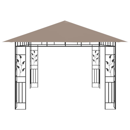 vidaXL Gazebo with Mosquito Net 13.1'x9.8'x9' Taupe 0.6 oz/ft²