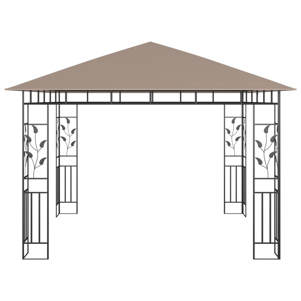 vidaXL Gazebo with Mosquito Net 9.8'x9.8'x9' Taupe 0.6 oz/ft²