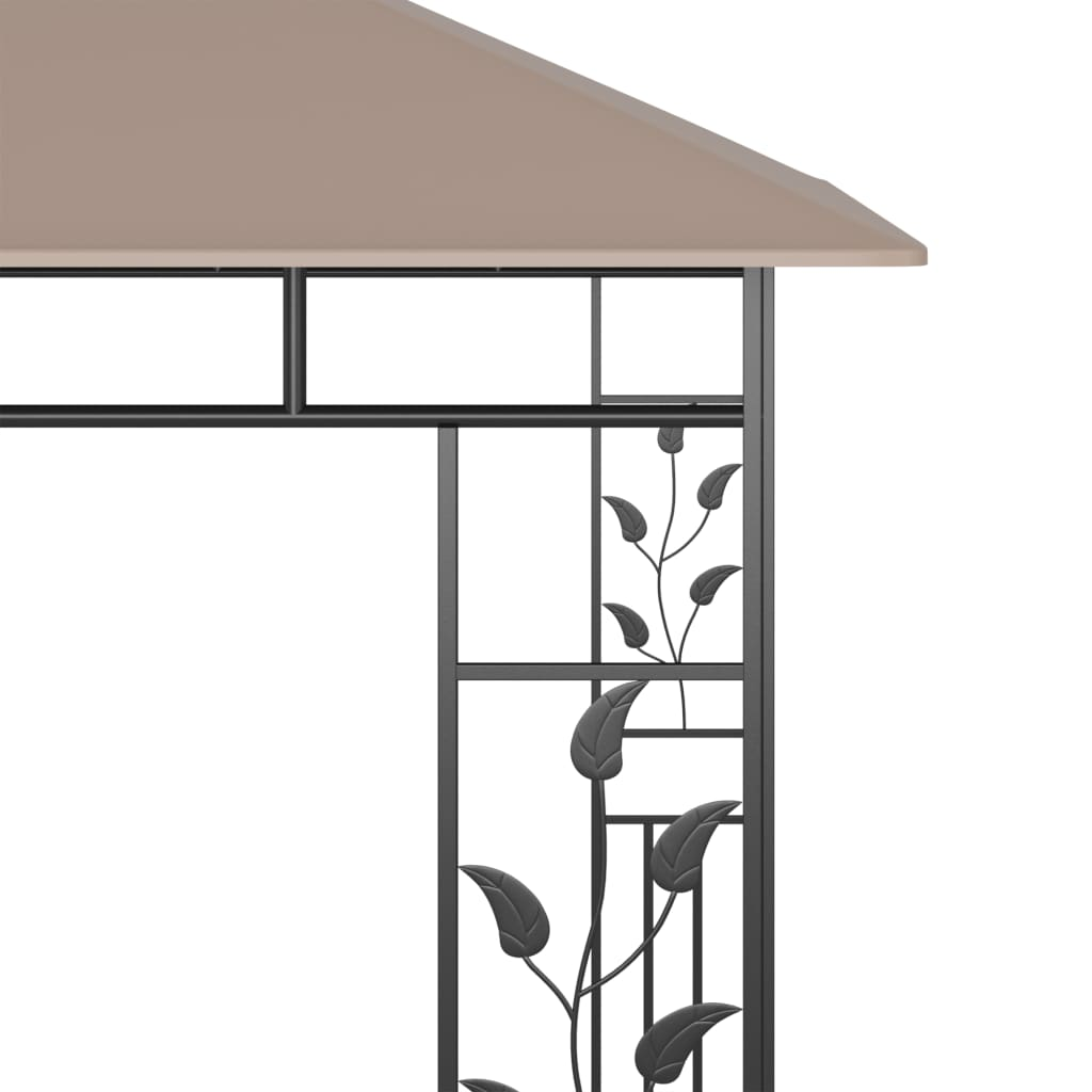 vidaXL Gazebo with Mosquito Net 9.8'x9.8'x9' Taupe 0.6 oz/ft²