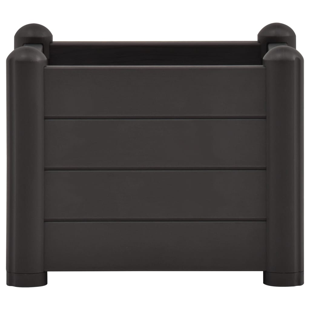 vidaXL Garden Raised Bed PP Anthracite 16.9"x16.9"x13.8"