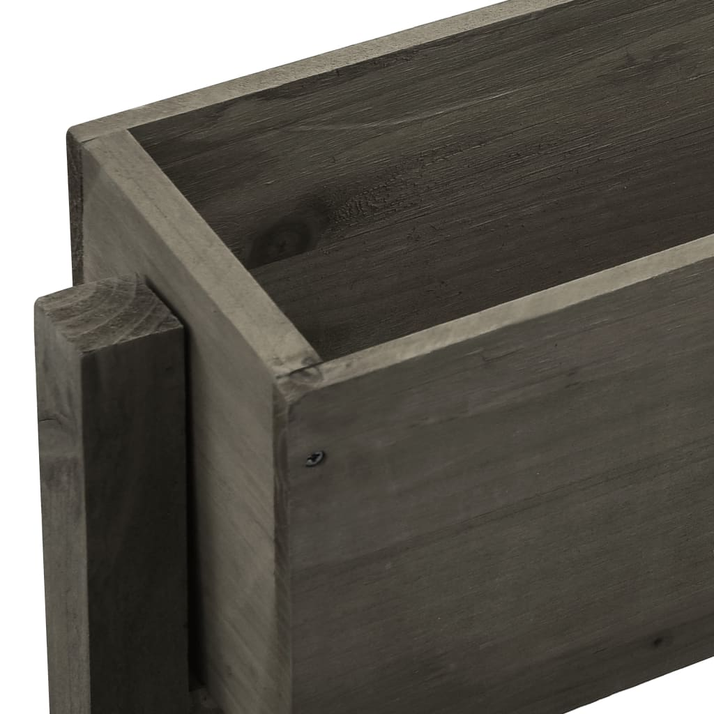 vidaXL Garden Folding Planter Gray 23.6"x5.5"x29.5" Solid Firwood