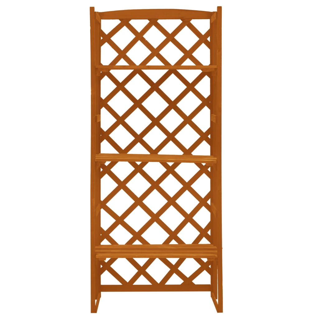 vidaXL Plant Stand with Trellis Orange 23.6"x11.8"x55.1" Solid Firwood