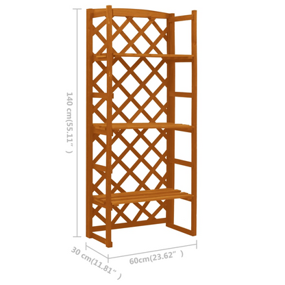 vidaXL Plant Stand with Trellis Orange 23.6"x11.8"x55.1" Solid Firwood