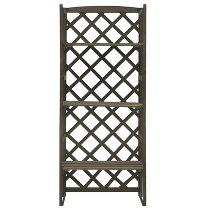 vidaXL Plant Stand with Trellis Gray 23.6"x11.8"x55.1" Solid Firwood