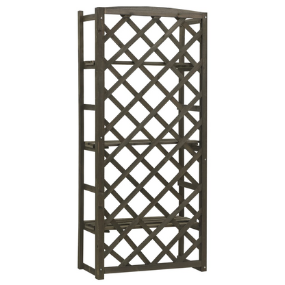 vidaXL Plant Stand with Trellis Gray 23.6"x11.8"x55.1" Solid Firwood