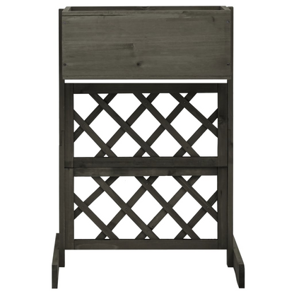 vidaXL Garden Trellis Planter Gray 17.7"x11.8"x29.1" Solid Firwood