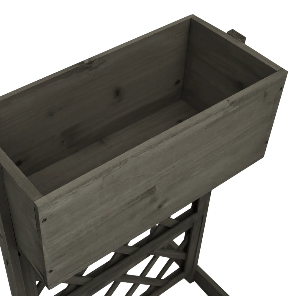 vidaXL Garden Trellis Planter Gray 17.7"x11.8"x29.1" Solid Firwood