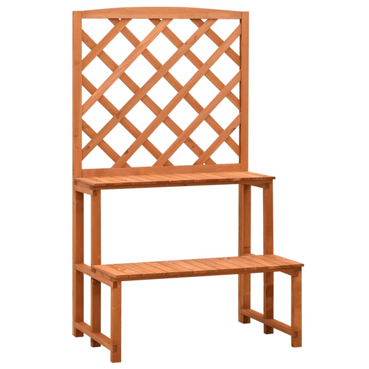 vidaXL Plant Stand with Trellis Orange 27.6"x16.5"x47.2" Solid Firwood