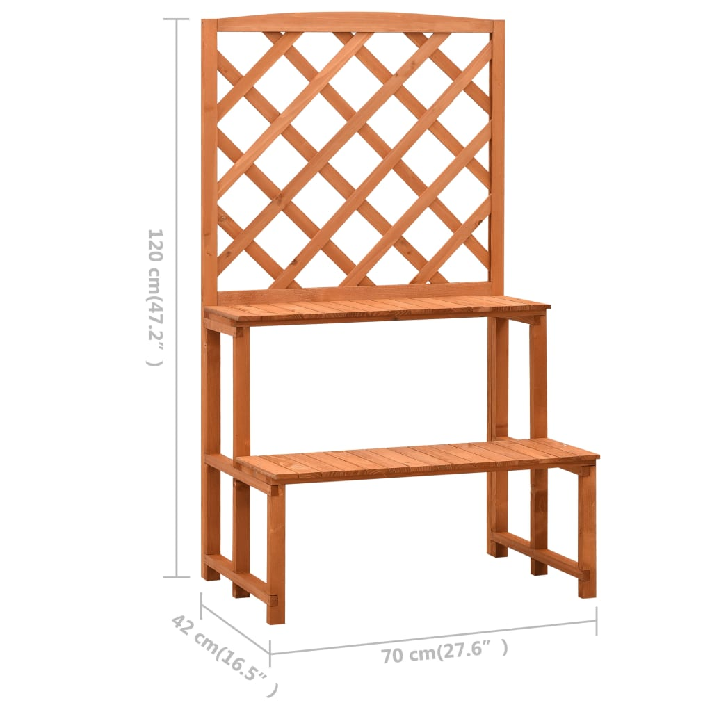 vidaXL Plant Stand with Trellis Orange 27.6"x16.5"x47.2" Solid Firwood