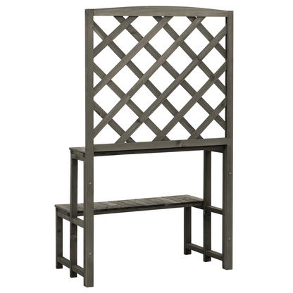 vidaXL Plant Stand with Trellis Gray 27.6"x16.5"x47.2" Solid Firwood