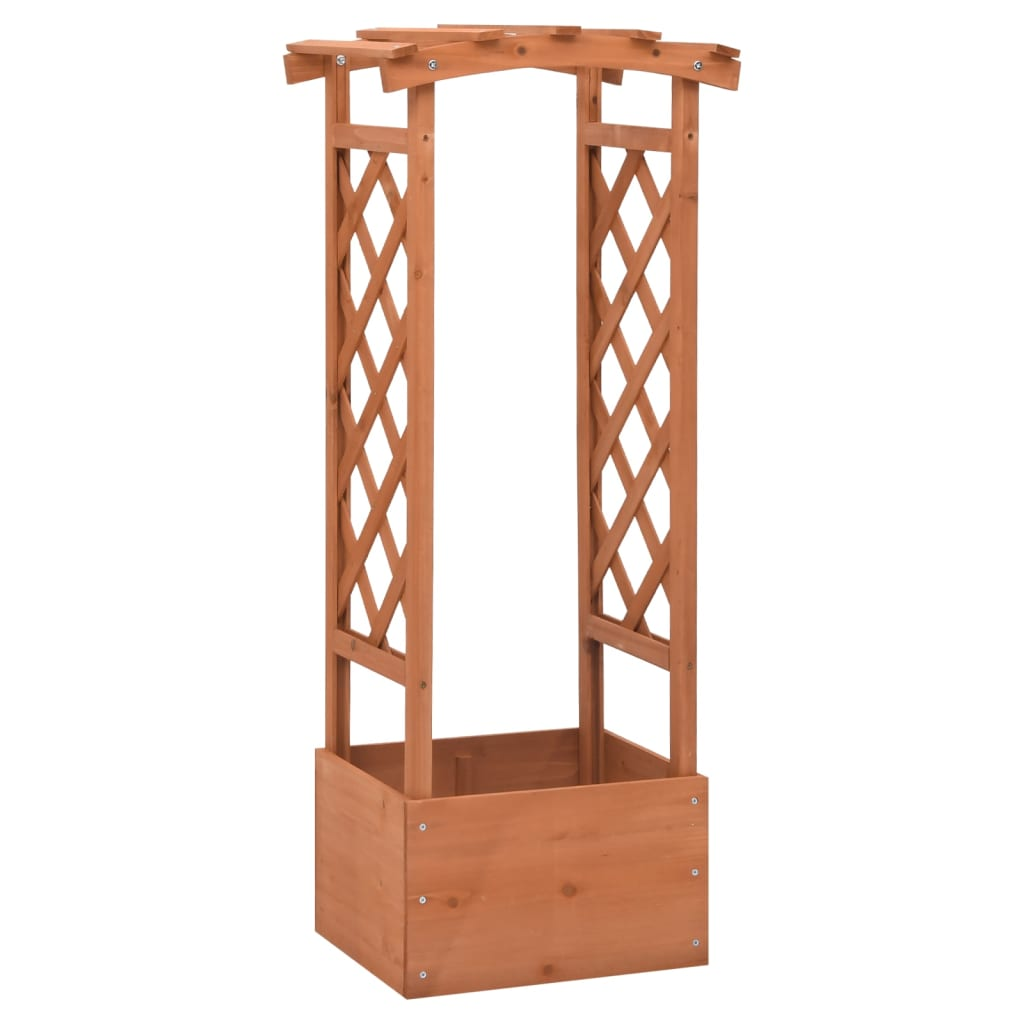 vidaXL Trellis Planter with Arch 19.3"x15.4"x46.1" Firwood