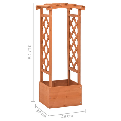 vidaXL Trellis Planter with Arch 19.3"x15.4"x46.1" Firwood