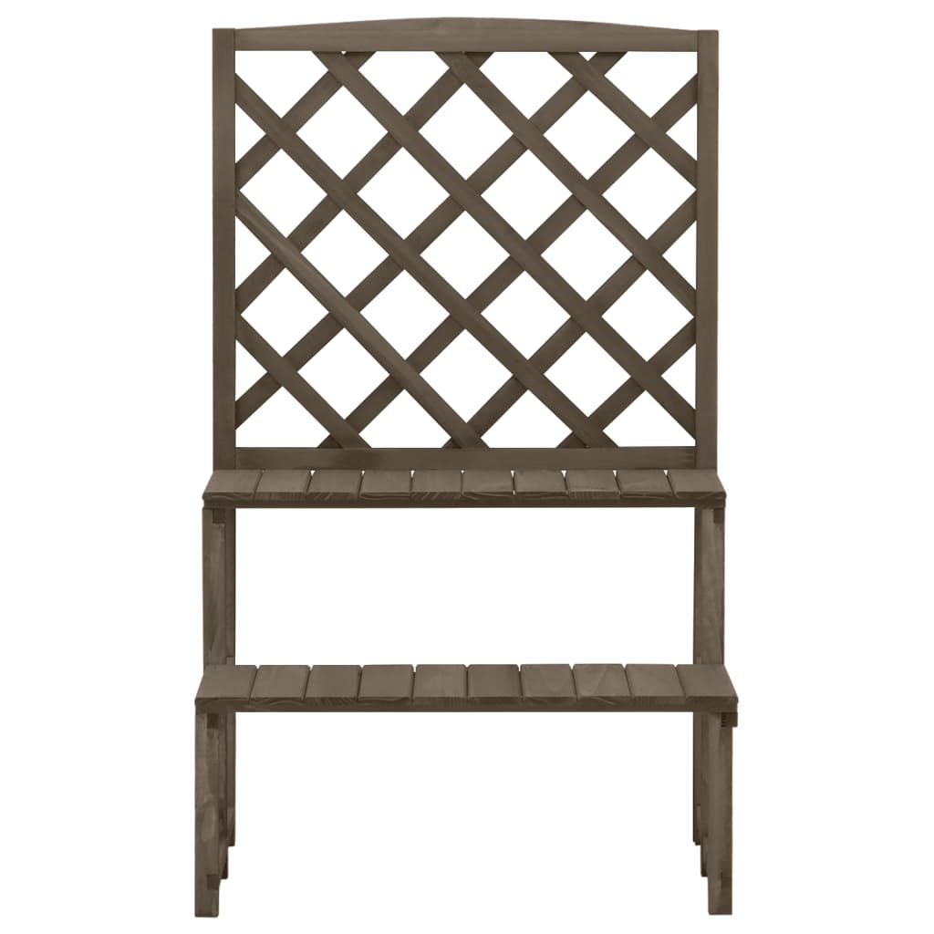 vidaXL Plant Stand with Trellis Gray 27.5"x16.5"x45.2" Solid Fir Wood