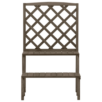 vidaXL Plant Stand with Trellis Gray 27.5"x16.5"x45.2" Solid Fir Wood