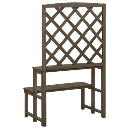 vidaXL Plant Stand with Trellis Gray 27.5"x16.5"x45.2" Solid Fir Wood