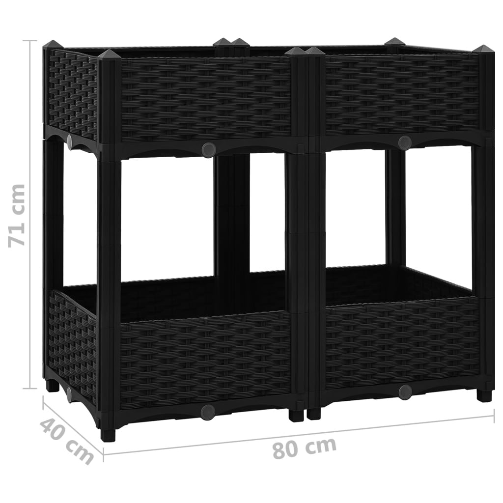 vidaXL Raised Bed 31.5"x15.7"x28" Polypropylene