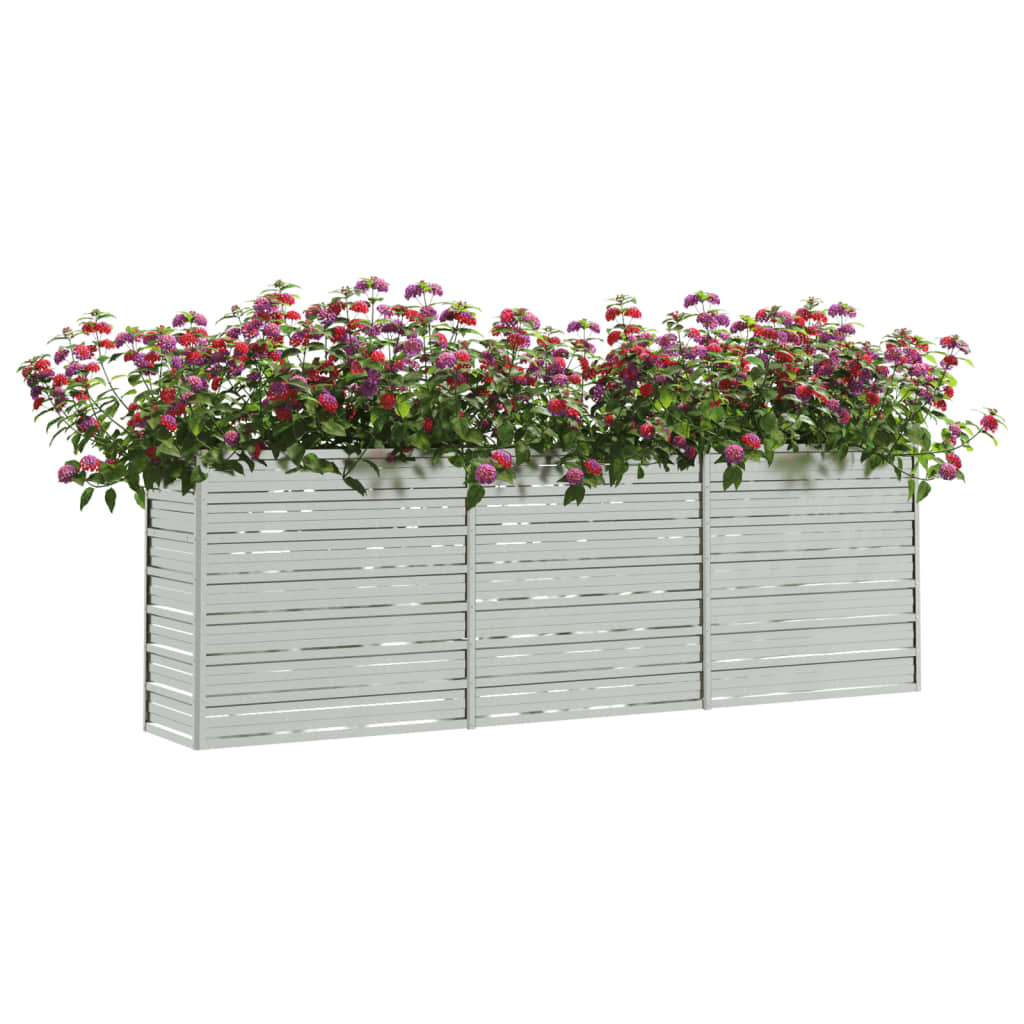 vidaXL Garden Raised Bed 94.5"x15.7"x30.3" Galvanized Steel Silver