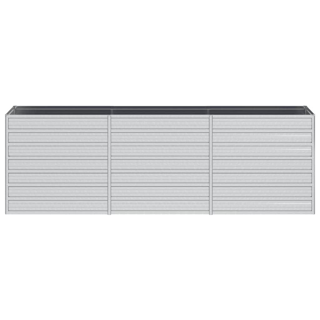 vidaXL Garden Raised Bed 94.5"x15.7"x30.3" Galvanized Steel Silver