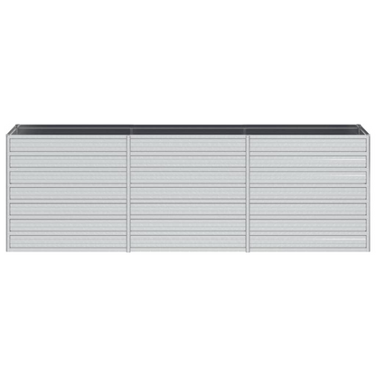 vidaXL Garden Raised Bed 94.5"x15.7"x30.3" Galvanized Steel Silver