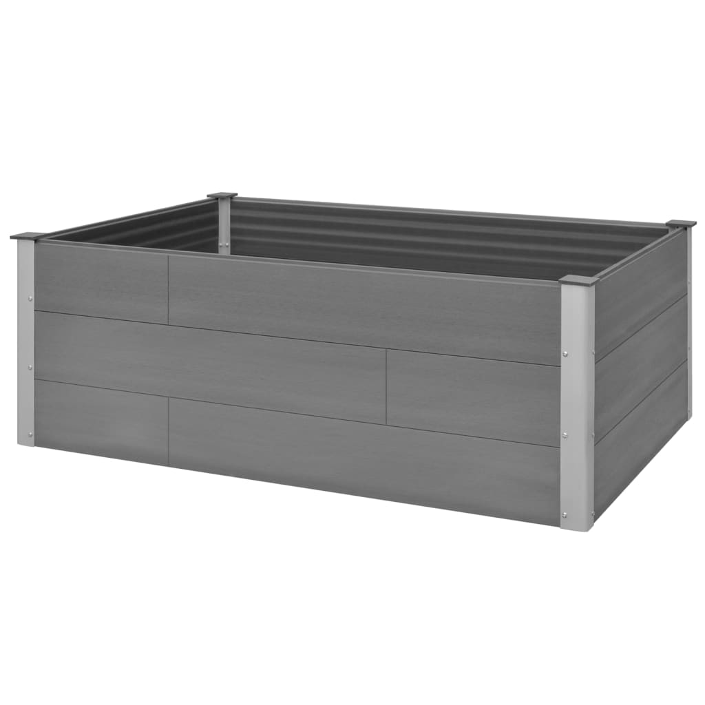 vidaXL Garden Raised Bed WPC 59.1"x39.4"x21.3" Gray