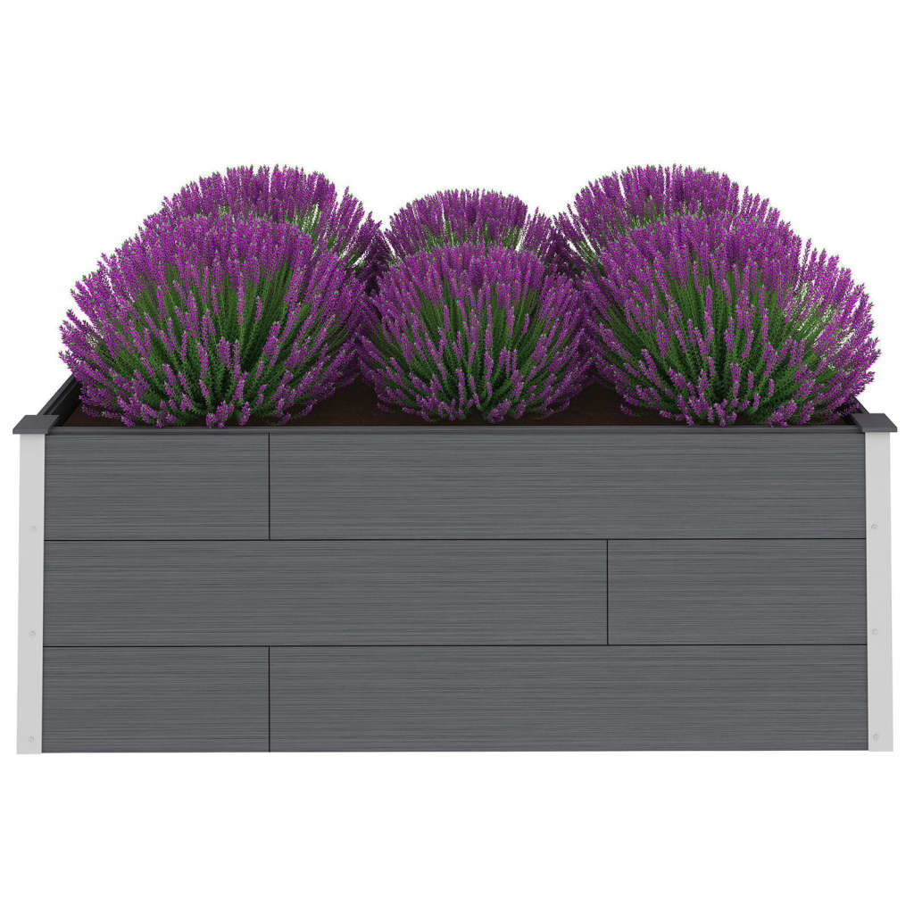 vidaXL Garden Raised Bed WPC 59.1"x39.4"x21.3" Gray