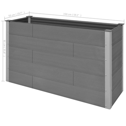 vidaXL Garden Raised Bed WPC 59.1"x19.7"x35.8" Gray