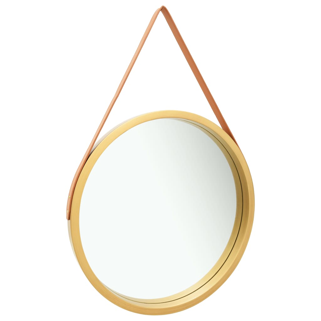 vidaXL Wall Mirror with Strap 23.6" Gold