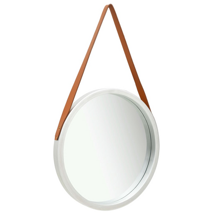 vidaXL Wall Mirror with Strap 16.7" Silver