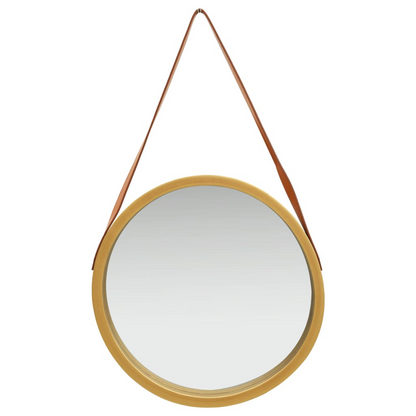 vidaXL Wall Mirror with Strap 16.7" Gold