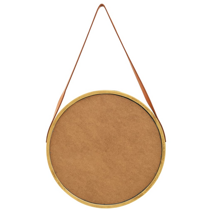 vidaXL Wall Mirror with Strap 16.7" Gold