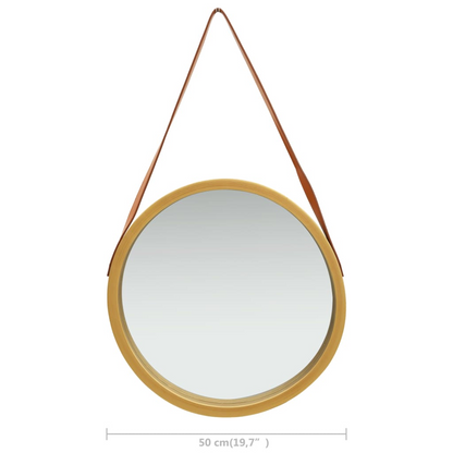 vidaXL Wall Mirror with Strap 16.7" Gold