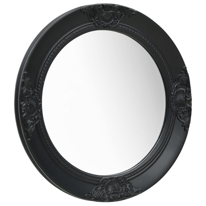 vidaXL Wall Mirror Baroque Style 19.7" Black