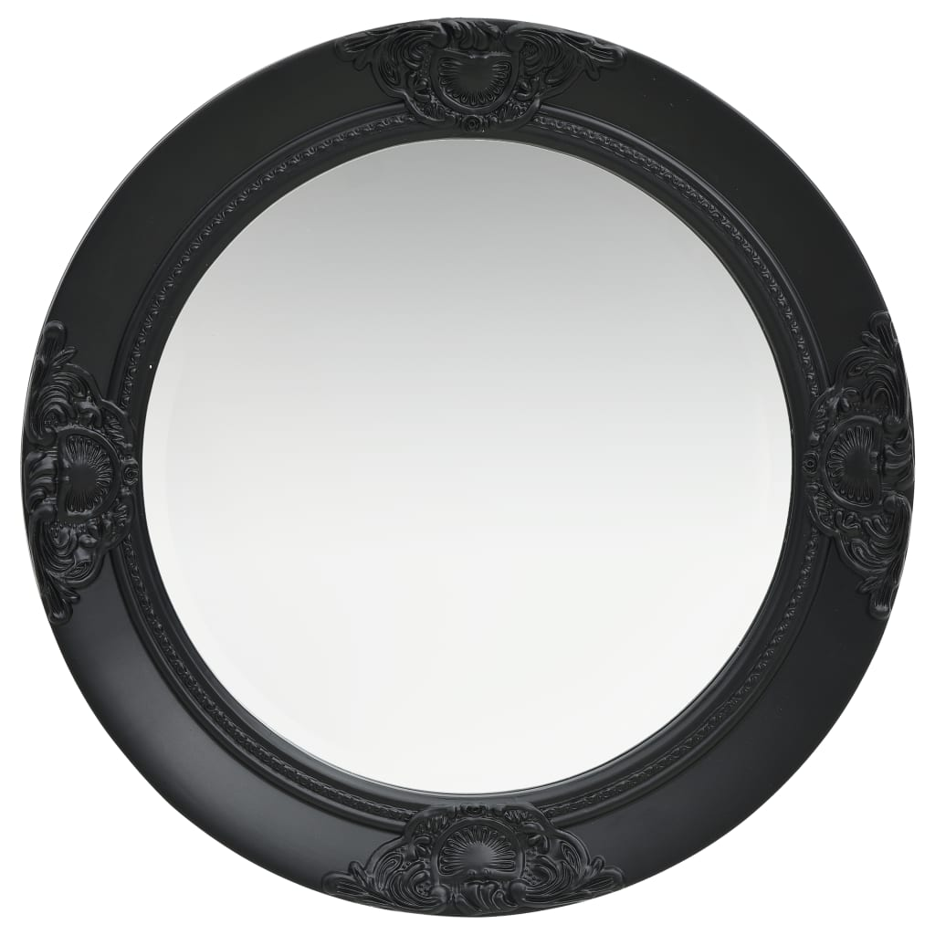 vidaXL Wall Mirror Baroque Style 19.7" Black