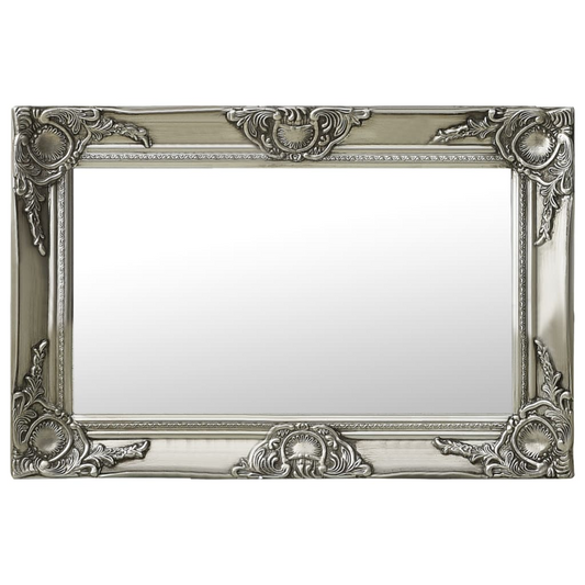 vidaXL Wall Mirror Baroque Style 23.6"x15.7" Silver