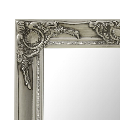 vidaXL Wall Mirror Baroque Style 23.6"x15.7" Silver