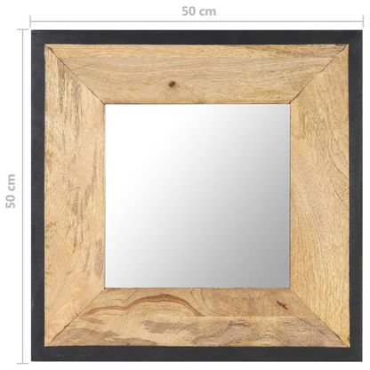 vidaXL Mirror 19.7"x19.7" Solid Mango Wood