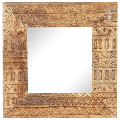 vidaXL Hand-Carved Mirror 19.7"x19.7"x4.3" Solid Mango Wood