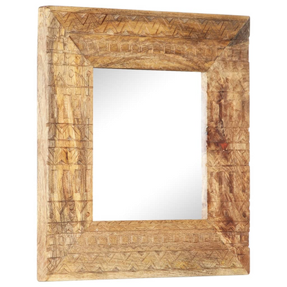 vidaXL Hand-Carved Mirror 19.7"x19.7"x4.3" Solid Mango Wood