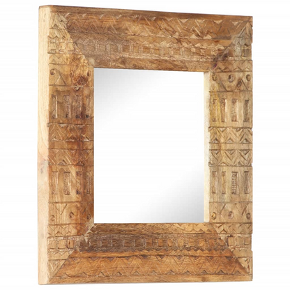 vidaXL Hand-Carved Mirror 19.7"x19.7"x4.3" Solid Mango Wood