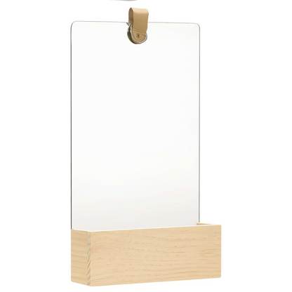 vidaXL Wall Mirror Solid Pinewood 9.1"x15.6"